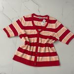 Loft New  Women's Button Up Striped Short-Sleeve Cardigan Size XL Photo 0