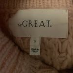 The Great. The Cozy Cable Pullover Sweater in Pale Blush Size Large Wool Blend Pink Photo 11