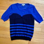 Milly  Royal Blue Mesh Knit Top Photo 0