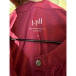 J.Jill   XL Pink Long Sleeve Button-Up Chiffon Bib Knit Shirt Pima Cotton Comfy Photo 6