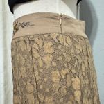 Aratta Silent Journey Women Boho Lace Floral Embroidered Waistband Maxi Skirt XS Tan Photo 9