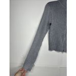Arizona Jeans Women's Arizona Co. Size XL Gray Ribbed Zip-Up Sweater Photo 1