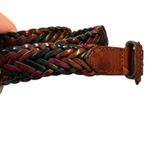 Brown and Black Braided Leather Belt Made in Turkey Photo 1