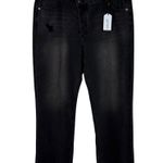 Twelve By Twelve Twelve by On Twelfth Black Denim Straight Leg Button Fly Crossover Waist Jeans Photo 0
