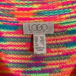 LOGO By Lori Goldstein Women XXS Bright Neon Space Dye Button Front Cardigan Photo 3