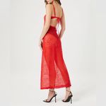 Forever 21 Sheer Red Lace Maxi Slip Dress Photo 1