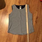  Zenergy knit Lined tank top Blue white stripes Chicos Sz 1 = M (8) Cotton Photo 3