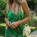 ZARA Blogger’s Favorite Green Satin Effect Print Casual Dress Photo 5