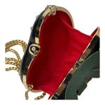 Black Strawberry CROSSBODY Bag Studded Heavy Gold Chain Strap HANDBAG Mini Purse Photo 1