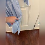 Alex Marie  Pinstripe Tie Waist Button Midi Dress Size Small Photo 2