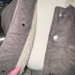 American Eagle Sherpa lined corduroy cropped purple jacket Photo 5