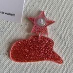 Boutique Pink Glitter Cowboy Hat and Star Charm Drop Barbiecore Eras Statement Earrings Photo 4
