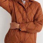 Madewell  Airpuff Shirt-Jacket in the color Warm Coffee/Rust orange. Photo 0