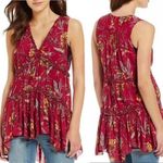 Free People  Purple Haze Tunic Top Hummingbird Print women’s medium fall Photo 1