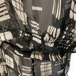 The Limited ‎ Womens Sheer Button Up Blouse Size L Short Sleeve Top Black White Photo 4