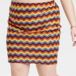 Target PRIDE  Skirt Women’s Plus Size 2X Rainbow Pull On LGBTQ Chevron Party Photo 0