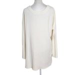 Truly Madly Deeply  Cream Lace-Up Knit Top Size Large Distressed Pullover Photo 1