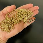 Bag chain with fringe, gold tone metal, carabiner closure 47” total length Photo 3