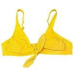 Xhilaration Women's Marigold Ribbed Tie Front Bikini Top - Junior's Size Large Photo 0