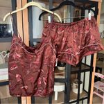 Anthropologie Midnight Bakery pajamas set tank top shorts western rust cowgirl hat boots satin Photo 7