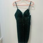 Dancing Queen NWT 3317 - Sweetheart Fitted Sequin Cocktail Dress Medium Green Photo 2