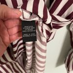 Velvet Heart  Rayon Striped Button Down Blouse, Soft Rose & White, Size M Photo 4