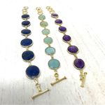 Sterling Silver  bracelets, 18K gold overlay and semiprecious stones/Amethyst Photo 2