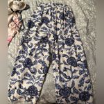Joie  Blue Floral Wide Leg Cropped Pants Photo 3