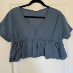 Altar'd State Altar’d States Blue V-Neck Ruffle girl’s crop top Photo 0