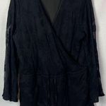 Boutique SEN Black Long Sleeve Wrap Front Romper 3 L Size L Photo 0