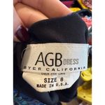 AGB Dress California Blue Teal Swirl Print Sleeveless Midi Dress Size 8 Photo 2