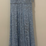 MARINA Light Blue Lace Maxi Dress bridesmaid/prom dress Size 4 Photo 0