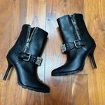 Karl Lagerfeld  Paris Mable Buckle Rhinestone Studded Leather Heel Bootie 6.5 Photo 1