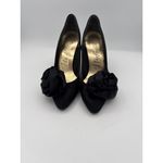 Life Stride Night Life By Womens Black Satin Pumps With Rose Detail Size 7 Photo 1