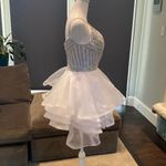 None Women’s White and Silver Short Prom Party Dress Size S NWT Photo 4