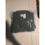 Evergreen Woman's Knit Stitch Acrylic Sweater Shawl Cardigan, OSFM Winter Wrap Green Size undefined Photo 4