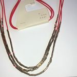 A New Day Red & Gold Tone Multi Strand Corded Boho Necklace Photo 2