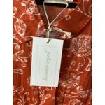Julia Amory Women's Small Shirt Dress Maxi Red Floral 100% Cotton Pockets NWT Photo 4