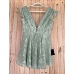 Lulus NWT  All About The Flowers Mint Green Burnout Floral Ruffled Romper Size L Photo 1