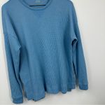 American Eagle  Outfitters Blue Boho Thermal Long Sleeve Shirt Size Medium Fall Photo 2