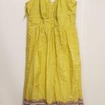 💕VOOM💕 100% Silk Lime Green Midi Dress Size M Photo 0