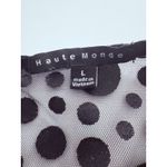 Haute Monde Womens Large Black Sheer Dots Puff Sleeves Whimsigoth Fairy Coquette Photo 3