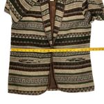 Vintage First Option Women's One Button Blazer Jacket Tan Brown Western Aztec M Size M Photo 6