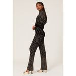 Diane Von Furstenberg  Verdi Black Geometric Print Knit Flare Leg High Rise Pants Photo 1