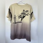 Buckle Cream and Black Lone Star Cowboy Oversized T-Shirt Size Small Western Photo 1