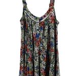 Wild Fable Floral Mini Tank Dress Crochet Button Front Ruffle Boho Multicolor XS Photo 0