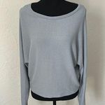 Garage Blue Crew Neck Relaxed Fit Long Sleeve Sweater Photo 0