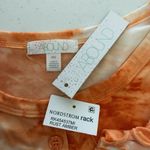 Abound  Womens Crop Top Ruffle Trim Button Front Scoop Neck Tie Dye Orange XXS Photo 2