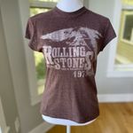 Vintage Rolling Stones Graphic Concert Tee Brown Tiny Tee Baby Tee Shirt Sz M Size M Photo 5