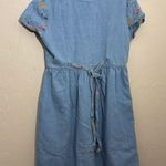 Vintage Studio Ease Denim Floral Dress Blue Photo 5